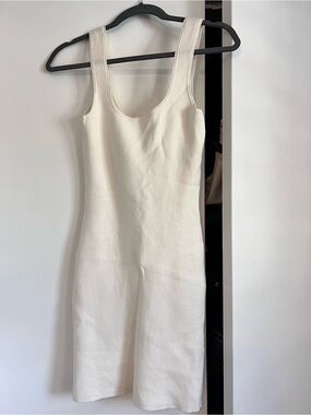 Abercrombie & Fitch Cream Scoop Midi Dress